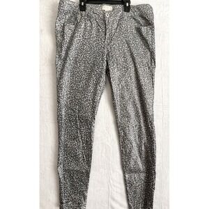 Forever 21 Plus Size Silver Leopard Print Pants Women's 14 Skinny Fit